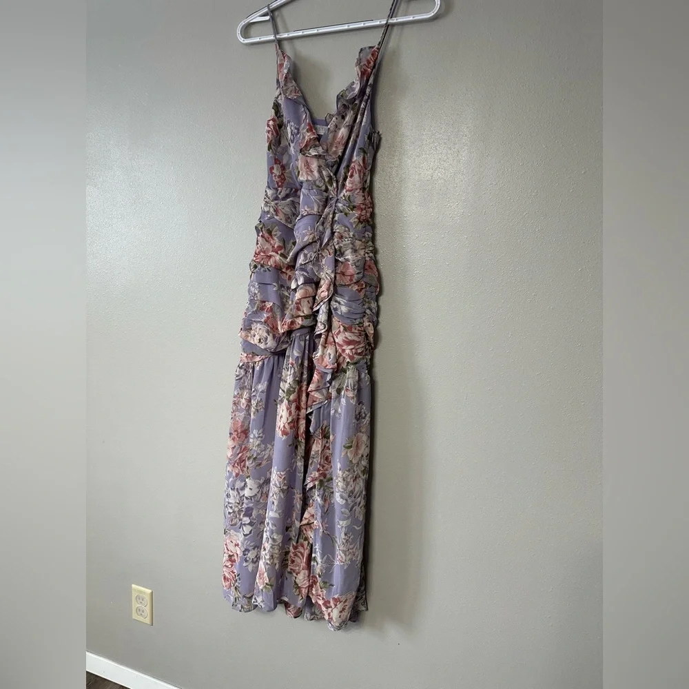 Free People ASTR The Label Kiana Floral Ruched Midi Dress Size XS - Picture 7 of 12